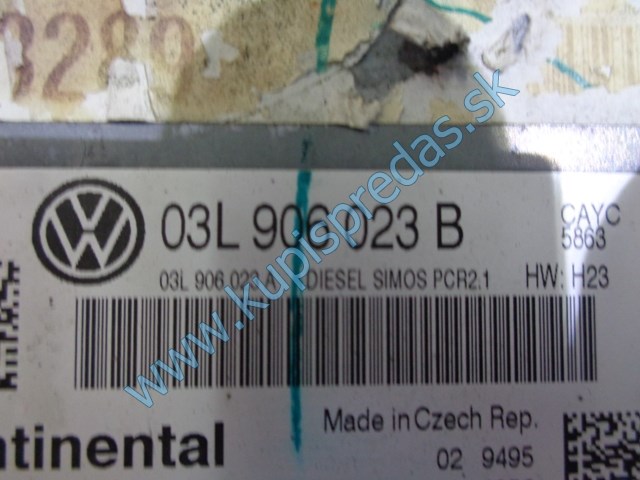 riadiaca jednotka motora na vw volkswagen golf 6 1,6tdi, 03L906023B